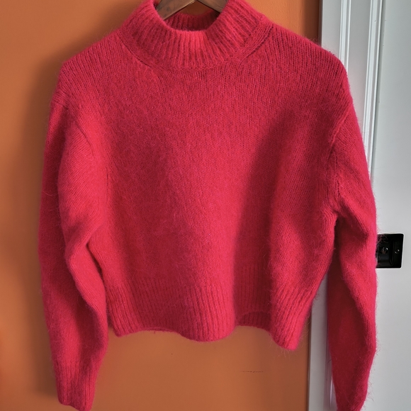 COS Sweaters - COS Bright Pink Alpaca Blend Turtleneck Sweater